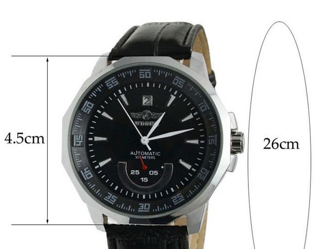 นาฬิกาข้อมือผู้ชาย โชว์กลไก Automatic watch สายหนังแท้ สีดำ ทนทาน มีระบบปรับ วันที่อัตโนมัติ no 906017