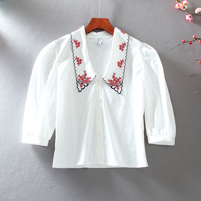 เสื้อลินิน เสื้อผ้าฝ้ายลินิน เสื้อเชิ้ตผ้าลินิน ปักลายสวยๆด้วยด้าย สไตล์VINTAGE BY Dreamroom