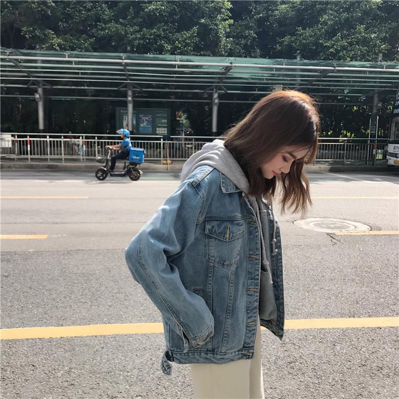 แจ็กเก็ต ฮู้ดผ้า น่ารัก ทรงสวย สียีนส์อ่อน พร้อมส่งจ้า same pic