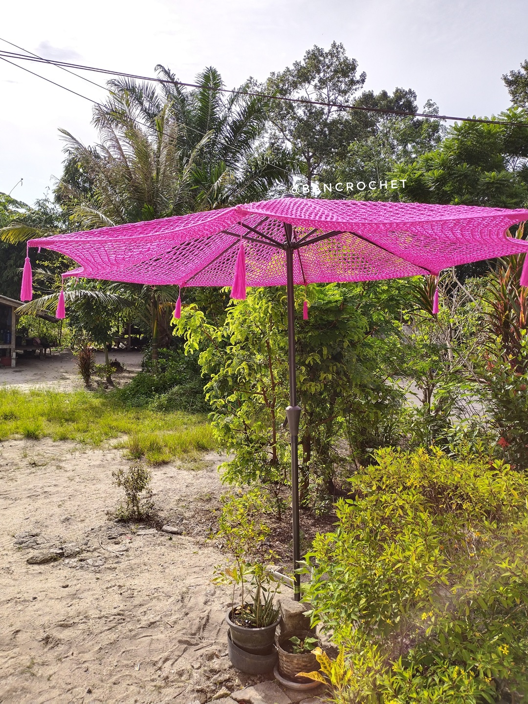 Bancrochet ร่มถักโครเชต์ Crochet Umbrella หลากสี 213*274 cm