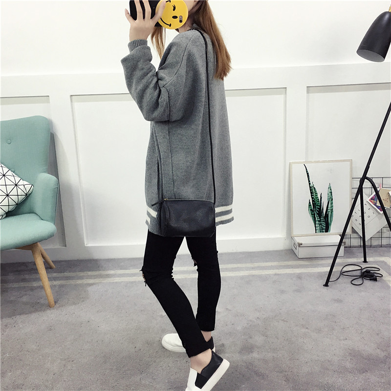 เสื้อคลุมไหมพรม สีเทาพร้อมส่ง ทรง oversize GRAY