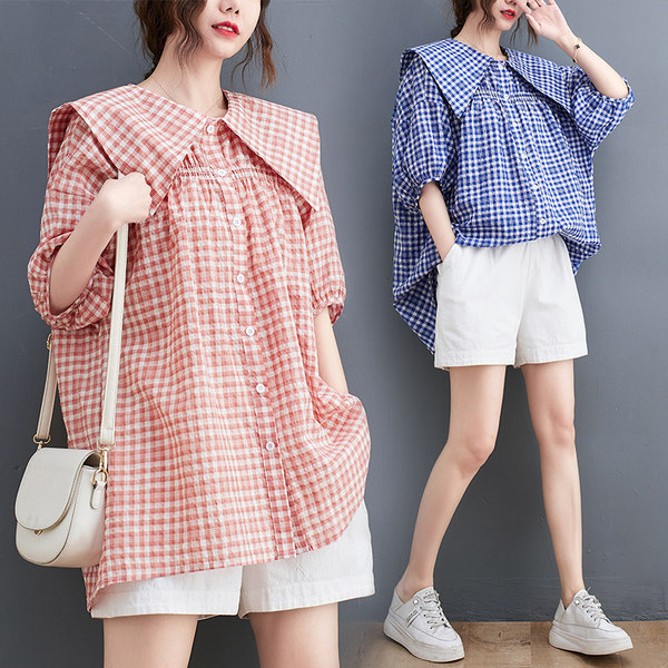 เสื้อลินินคนอ้วน เสื้อทีเชิ้ตคนอ้วนผู้หญิง เสื้อทีเชิ้ตตัวใหญ่ By Literary Plus size