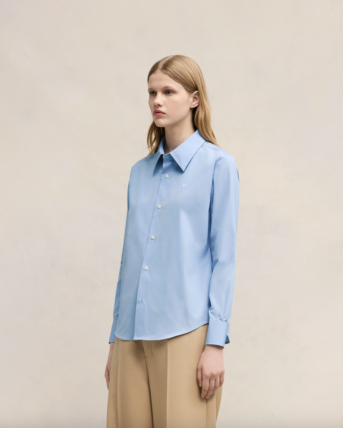 Ami Blue Cotton Ami De Coeur Long Sleeve Shirts