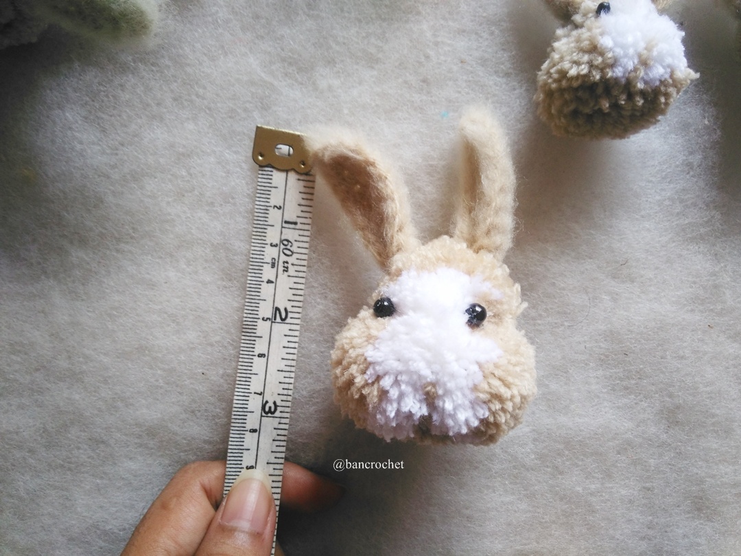 ปอมปอมตุ๊กตากระต่าย pompoms dolls หลากสี 3 นิ้ว