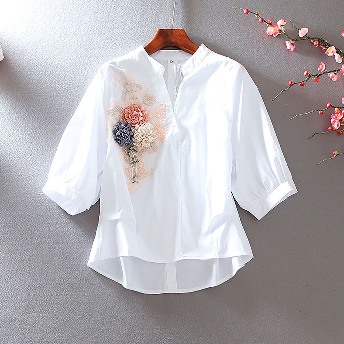 เสื้อลินิน เสื้อผ้าฝ้ายลินิน เสื้อเชิ้ตผ้าลินิน ปักลายสวยๆด้วยด้าย สไตล์VINTAGE BY Dreamroom