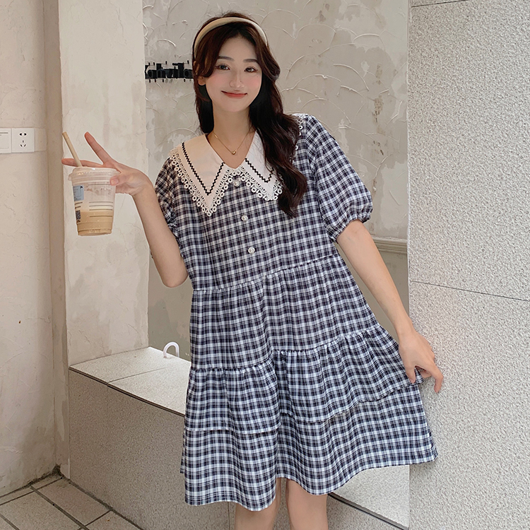 เดรสแขนสั้น มีไซส์ L-4XLอก 38-47 นิ้ว ใส่ได้ทั้งสาวหุ่นดีน่ารักจนถึงสาวอวบพลัสไซส์