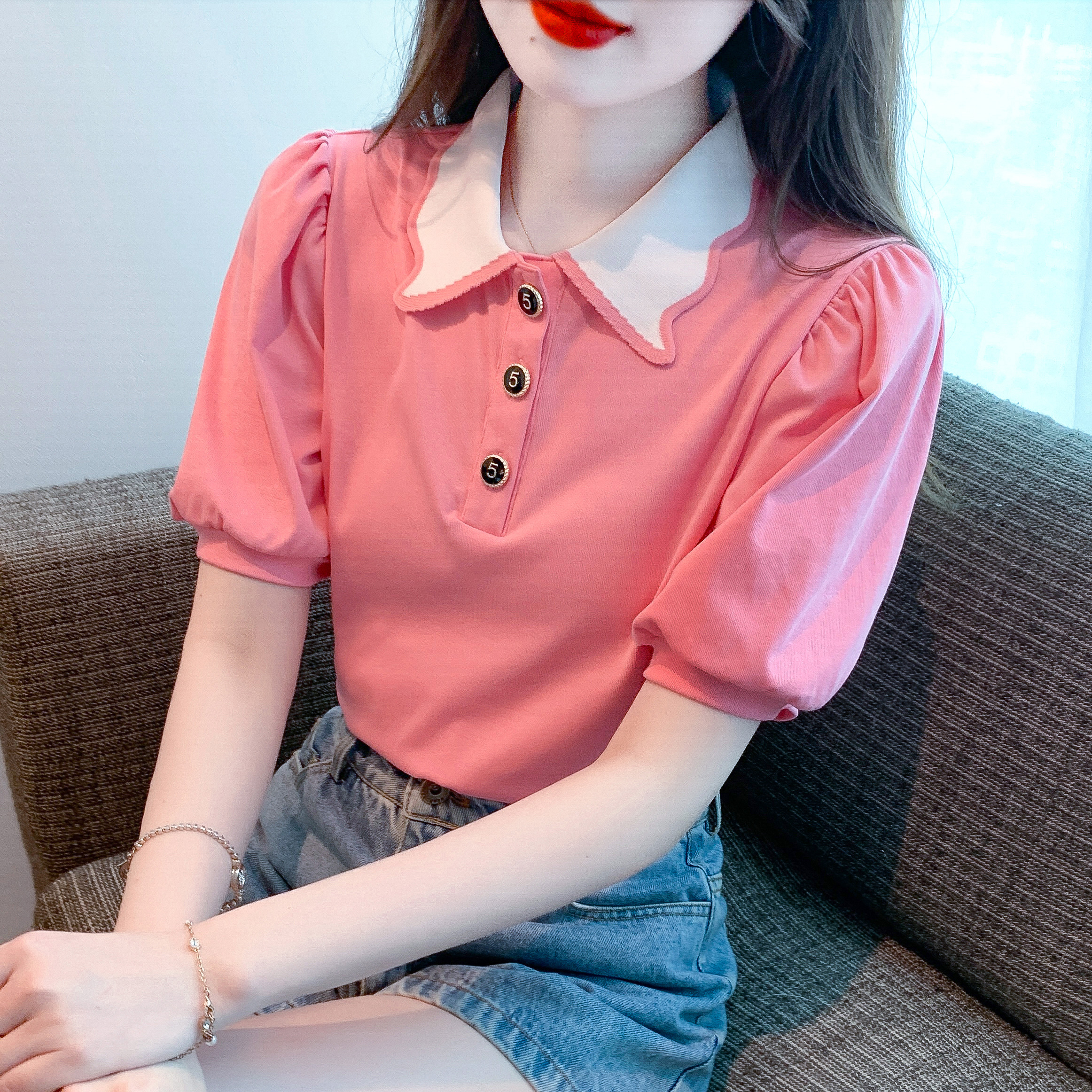 เสื้อผ้าวัยรุ่นเกาหลี เสื้อยืดวัยรุ่นผู้หญิง มีขนาด S M L XL