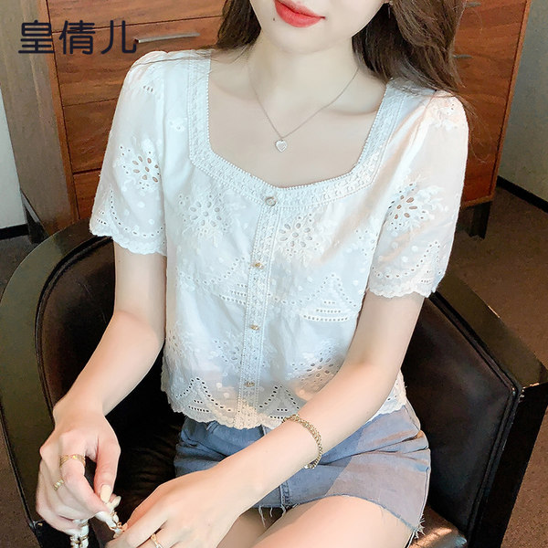 เสื้อลูกไม้ แขนสั้น