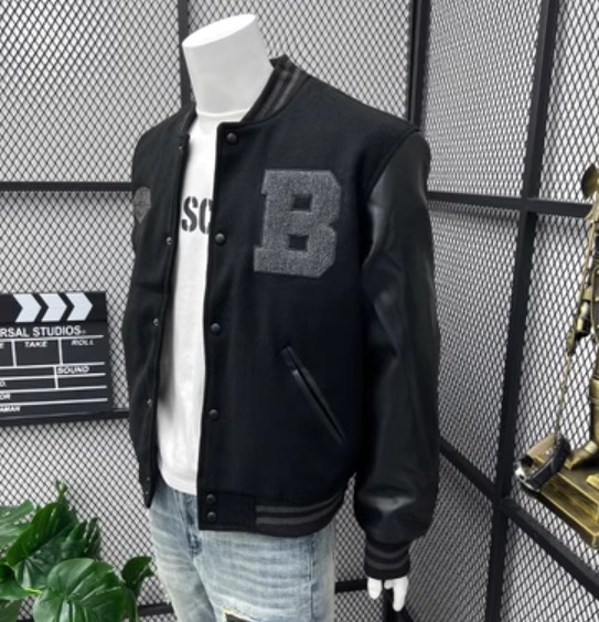 เสื้อแจ็คเก็ต ผู้ชาย ผ้า cotton ผสมหนัง แบบหรูหรา เสื้อ jacket ไฮเอ็นด์ ใส่สวย แบบวัยรุ่น ผู้ดี เท่ ๆ 844964