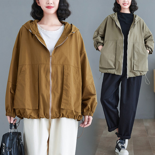 เสื้อทีเชิ้ตคนอ้วนผู้หญิงสไตล์คอตตอนลินินมีไซต์อก 47-48 นิ้ว