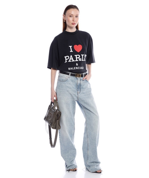 Balenciaga Black I Love Paris Logo T Shirt