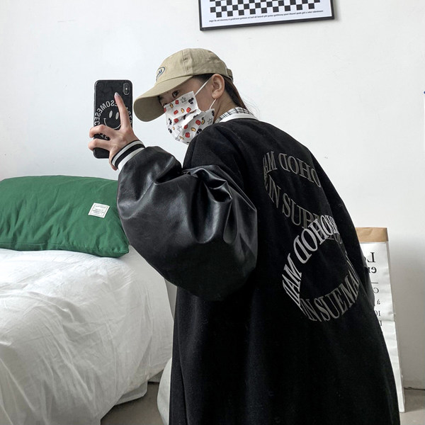 เสื้อแจ็คเก็ตเบสบอล เสื้อคลุม เสื้อแขนยาวสไตล์เกาหลี