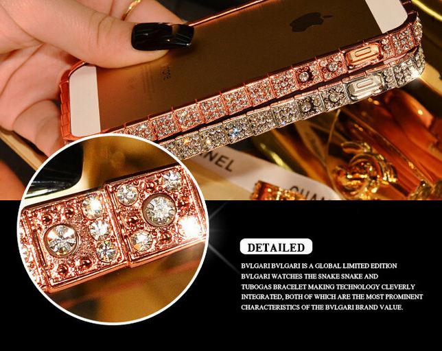 เคส iphone 5 5S เคสคริสตัล อย่างหรู ดีไซน์ เป็นงู รอบตัวเคส เคสหรู จาก BVLGARI เคสไฮโซ สี Rose Gold เงิน และ สีทอง 245737
