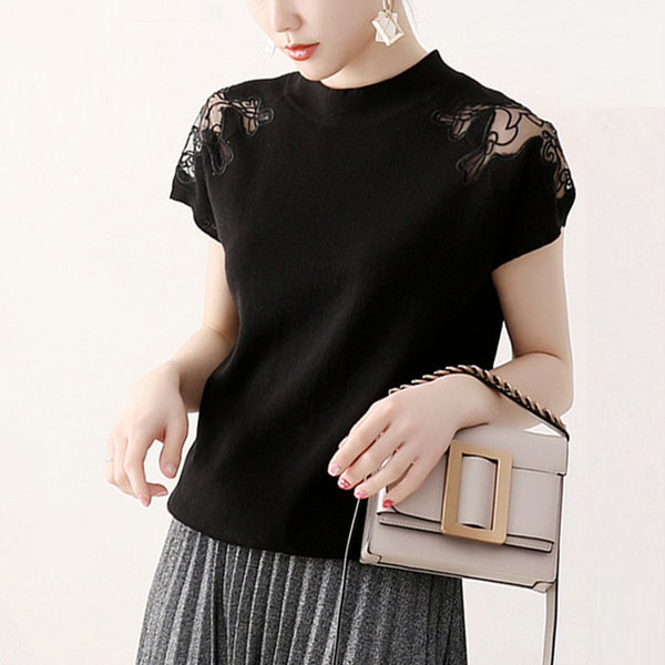 เสื้อลูกไม้ แขนสั้น