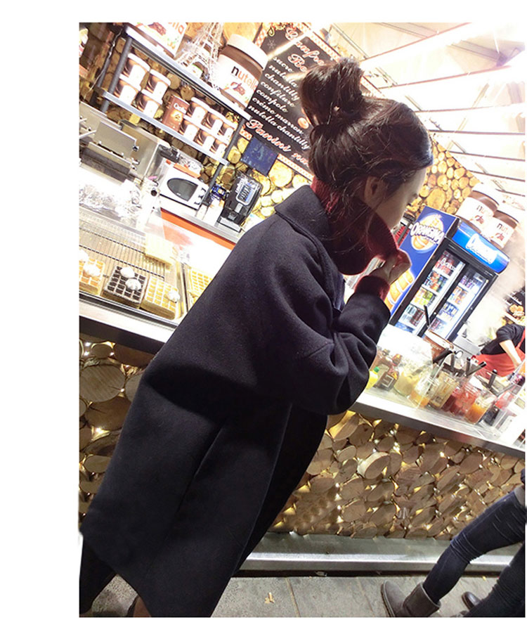 เสื้อโค้ทกันหนาว สีกรมท่าเข้ม ทรงโคล่ง เกาหลีมากๆ ผ้าวูลผสมสักกะหลาดผ้าดีมากๆ บุซับในกันลมอย่างดี พร้อมส่ง Overcoat สีกรมท่า