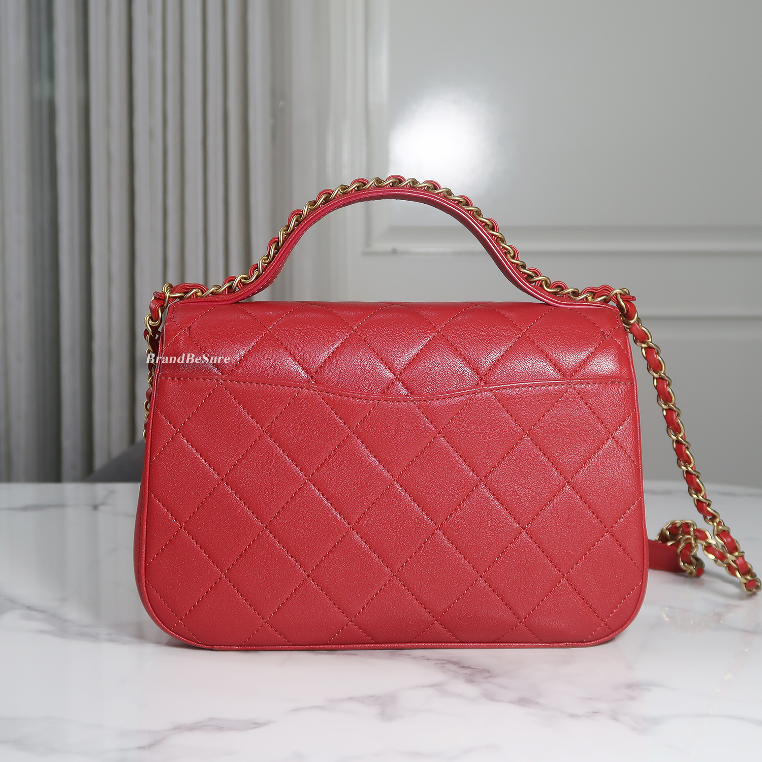 Chanel Red Lambskin Chain Infinity Top Handle Bag GHW(ใบ King Power 2019)