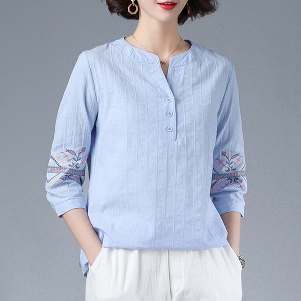 แบบเสื้อสวยๆ เสื้อผ้าฝ้ายลินิน เสื้อเชิ้ตผ้าลินิน