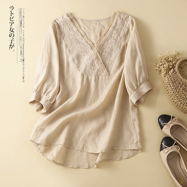 เสื้อลินิน แบบเสื้อสวยๆ เสื้อผ้าฝ้ายลินิน เสื้อเชิ้ตผ้าลินิน BY LININ