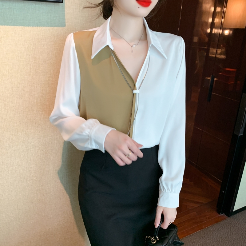 เสื้อเชิ้ตผู้หญิงแขนยาว เสื้อเชิ้ตผู้หญิงใส่ทํางาน 390 บาทต่อชิ้น ฟรีค่าจัดส่ง