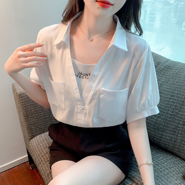 เสื้อลูกไม้ แขนสั้น