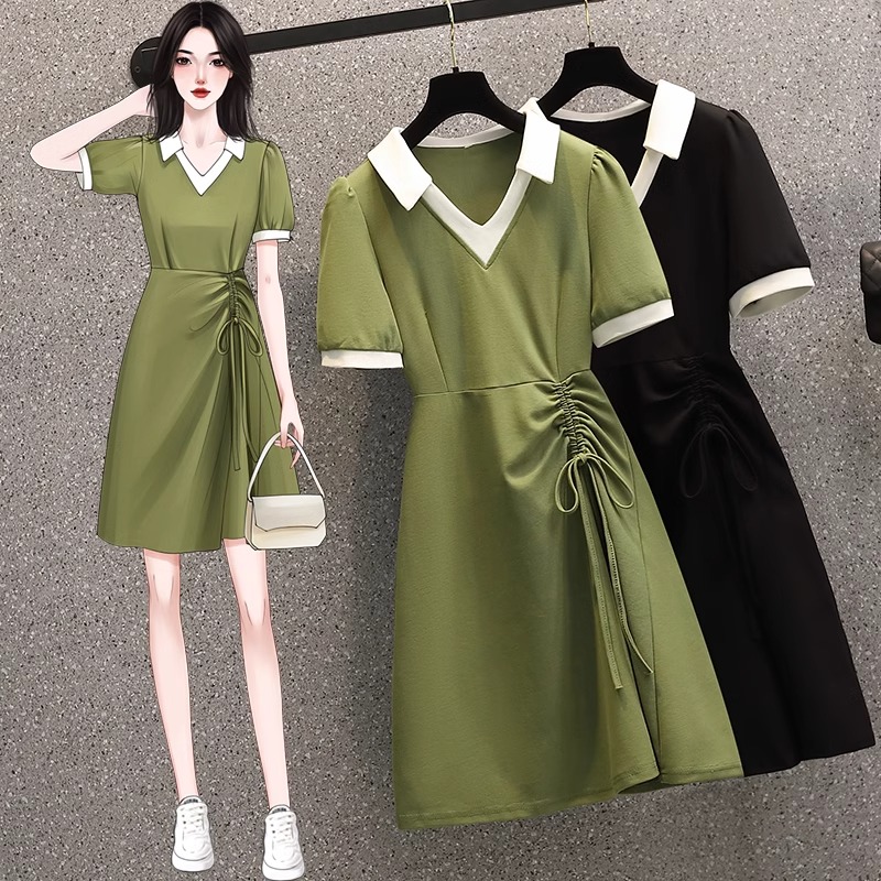 เดรสแขนสั้น มีไซส์ L-4XLอก 38-47 นิ้ว ใส่ได้ทั้งสาวหุ่นดีน่ารักจนถึงสาวอวบพลัสไซส์ จัดส่งฟรี! ทักแชทสั่งซื้อ