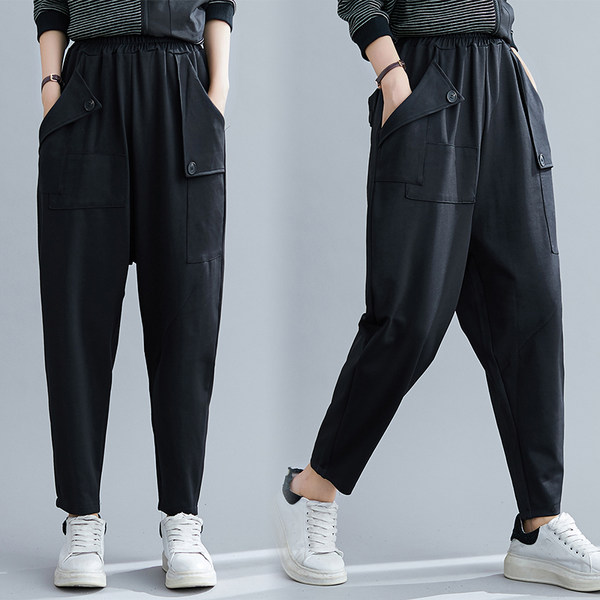 กางเกงผ้าลินิน กางเกงขายาว กางเกงผ้าลินินญี่ปุ่น กางเกงผ้าลินิน เอว ยางยืด By LZcotton and linen