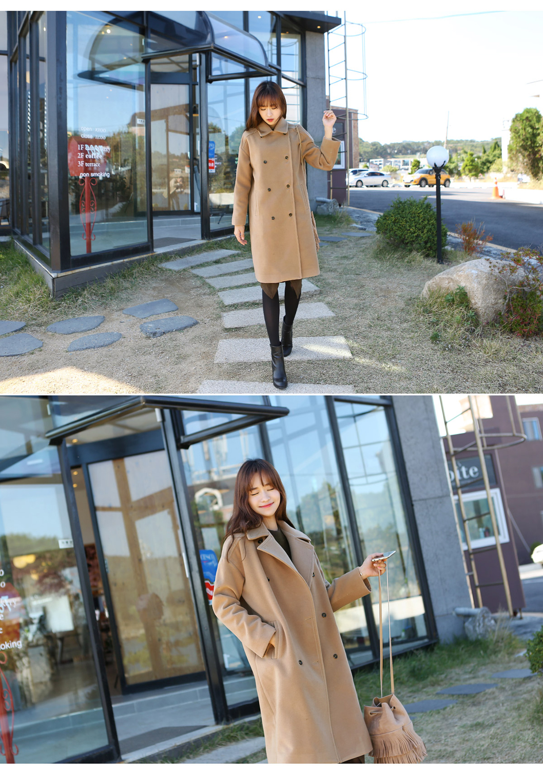 OverCoat เสื้อโค้ทกันหนาวตัวยาว สีน้ำตาล งานดี ผ้าวูลเนื้อดีเรียบไม่เป็นขุย บุซับในกันลมอย่างดี พร้อมส่ง