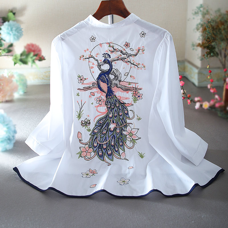 เสื้อลินิน เสื้อผ้าฝ้ายลินิน เสื้อเชิ้ตผ้าลินิน ปักลายสวยๆด้วยด้าย สไตล์VINTAGE BY Dreamroom