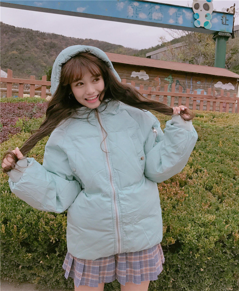 เสื้อกันหนาว ตัวสั้น สีฟ้าอมเขียว น่ารักมาๆ งานจริงตามแบบเลยจ้า