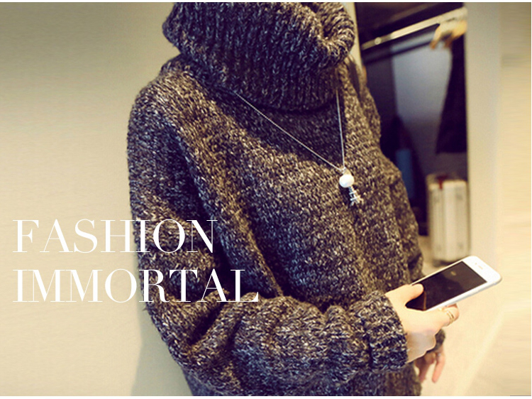 เสื้อไหมพรมคอเต่าตัวโคล่ง สีเทา ไหมพรมอุ่น ยืดได้เยอะ เรียบแต่เก๋