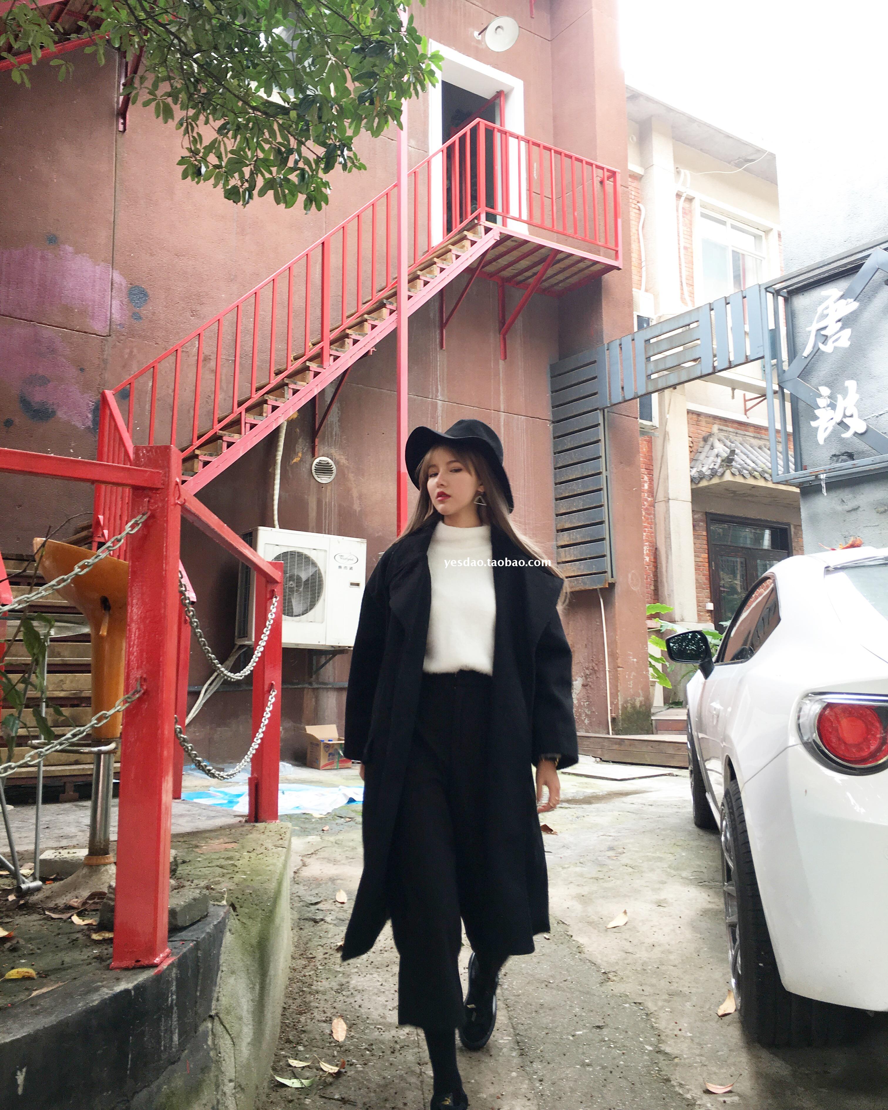 เสื้อโค้ทกันหนาว ทรงยาวโคล่ง แต่งกระเป๋า 4 จุด (กระเป๋าจริง) ผ้าวูลเนื้อละเอียด บุซับในกันลม งานดีค่าา พร้อมส่ง สีดำ