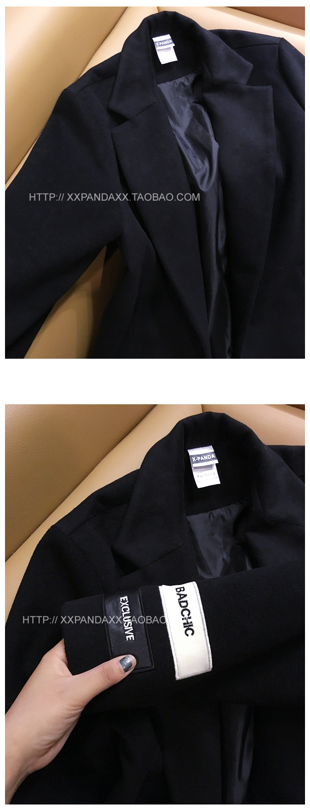 เสื้อโค้ทกันหนาว สไตล์เกาหลี ตัวโคล่ง สีดำ ผ้าวูลหนา ทรงสวย บุซับในกันลม พร้อมส่งจ้า same pic