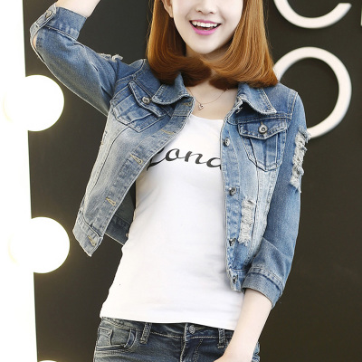 เสื้อแจ็คเก็ตยีนส์ เสื้อยีนส์ผู้หญิงเทห์ๆ