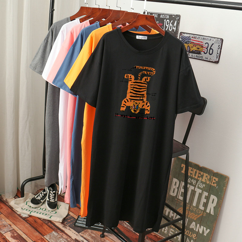 เดรสสไตล์เสื้อยืด S-3XL(อกเสื้อยืด 43- 51 นิ้ว)ใส่สบายๆอยู่บ้าน ใส่นอน