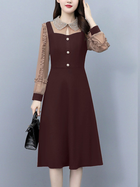 เดรสวัยผู้ใหญ่40-60ปี เดรสคุณแม่ ชุดเดรสทำงานวัยผู้ใหญ่ แบรนด์ MAMA DRESS