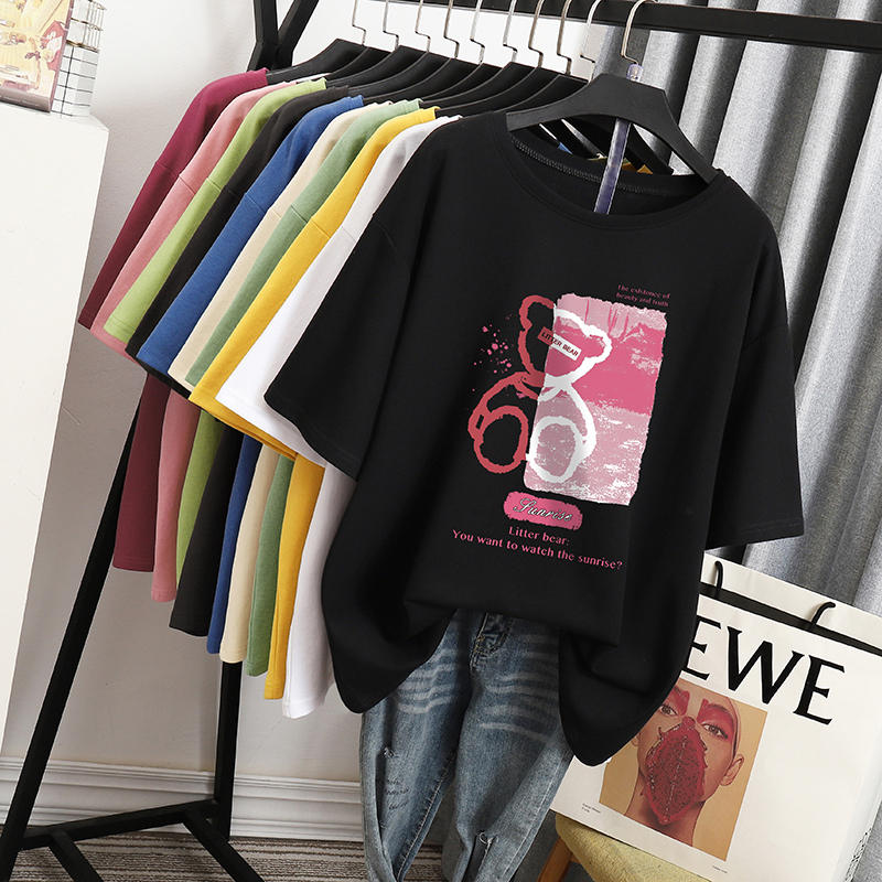 เสื้อโอเวอร์ไซส์เกาหลี เสื้อยืดพลัสไซส์ เสื้อยืดคนอ้วน เสื้อยืดโอเวอร์ไซส์ผู้หญิง