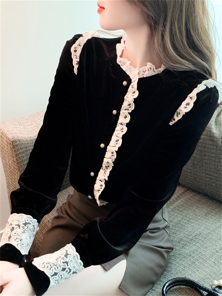 เสื้อลูกไม้ เสื้อเชิ้ตแขนยาว