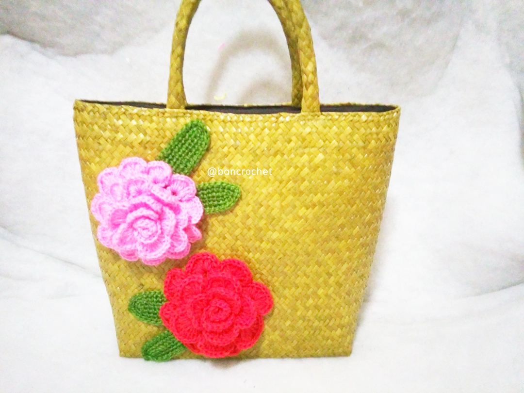 กระเป๋ากระจูดสาน ขนาด 11*5*10 นิ้ว basket weave bags น้ำตาล 11*5*10