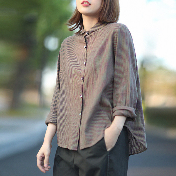 เสื้อลินิน เสื้อผ้าฝ้ายลินิน เสื้อเชิ้ตผ้าลินิน BY Zimo