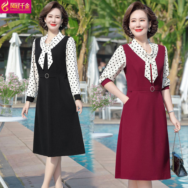 เดรสวัยผู้ใหญ่40-60ปี เดรสคุณแม่ ชุดเดรสทำงานวัยผู้ใหญ่ แบรนด์ MAMA DRESS