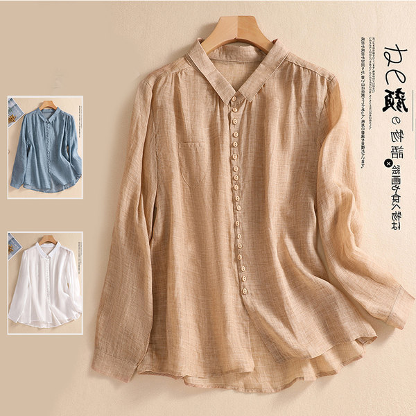 เสื้อลินิน เสื้อผ้าฝ้ายลินิน เสื้อเชิ้ตผ้าลินิน