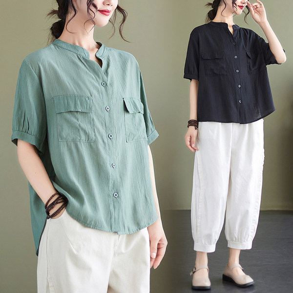 เสื้อลินิน แบบเสื้อสวยๆ เสื้อผ้าฝ้ายลินิน เสื้อเชิ้ตผ้าลินิน BY LININ