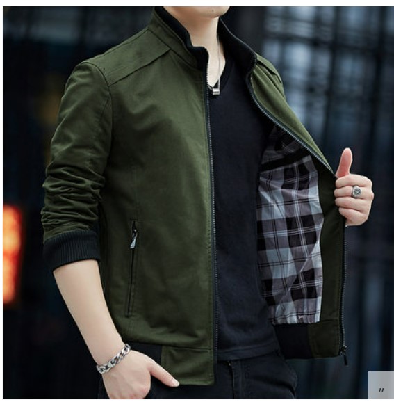 เสื้อ jacket ผู้ชาย ซิปหน้า แบบวัยรุ่น แบบเรียบ ๆ ดีไซน์ เท่ แขนจั้ม ใส่สวย ใส่เท่ เสื้อ jacket แบบเข้ารูป 632181