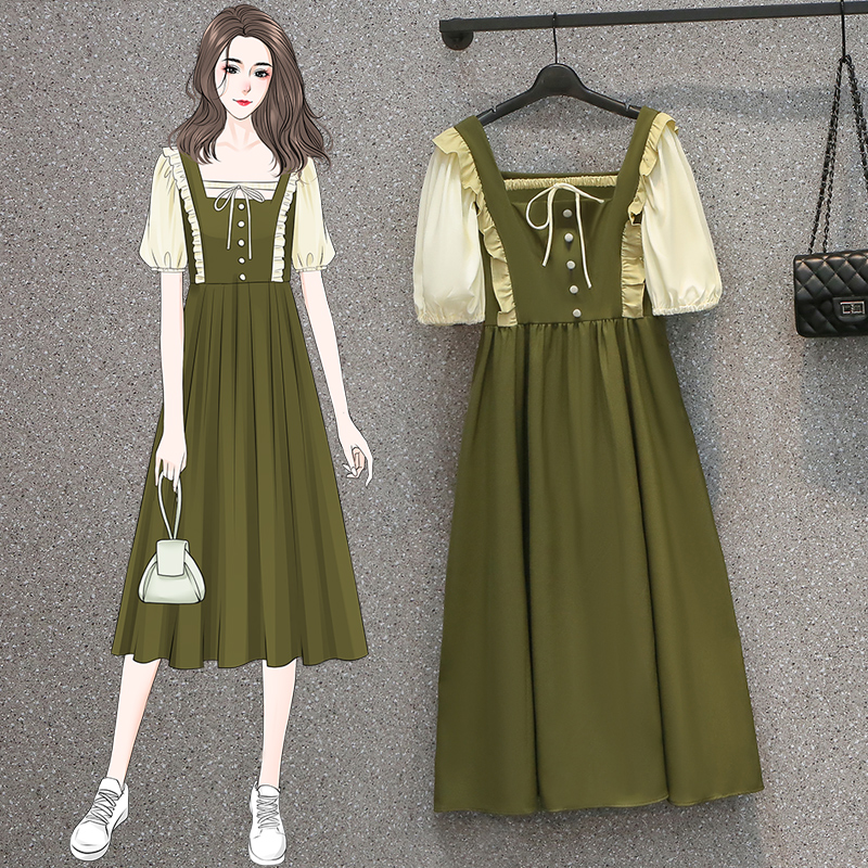 เดรสแขนสั้น มีไซส์ L-4XLอก 38-47 นิ้ว ใส่ได้ทั้งสาวหุ่นดีน่ารักจนถึงสาวอวบพลัสไซส์