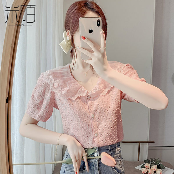 เสื้อลูกไม้ แขนสั้น