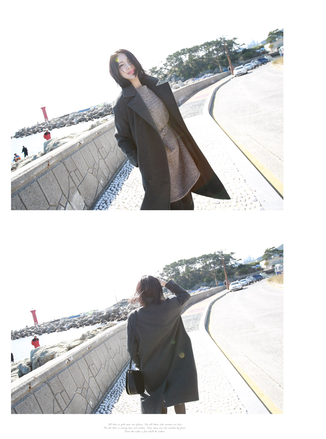 OverCoat เสื้อโค้ทกันหนาวตัวยาว สีเทาดำ งานดี ผ้าวูลเนื้อดีเรียบไม่เป็นขุย บุซับในกันลมอย่างดี พร้อมส่ง