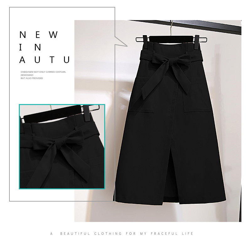 Skirt354 กระโปรงป้ายสีดำเอวสม็อคมีผ้าผูกเอวผ้าคอตตอนยีนส์เนื้อดีหนาสวย งานดีทรงดี แมทช์กับเสื้อทรงไหนก็สวย