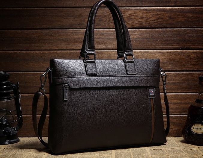 กระเป๋าถือผู้ชาย สีดำ และ สีน้ำตาล หนังแบบเดียว กับ เบาะรถยนต์ กระเป๋า ใส่เอกสาร ใส่ Note book แบบสวย ดีไซน์เก๋ ทำความสะอาดง่าย 294885