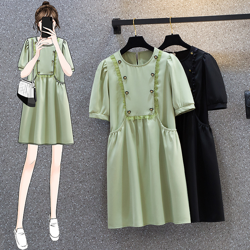 เดรสแขนสั้น มีไซส์ L-4XLอก 38-47 นิ้ว ใส่ได้ทั้งสาวหุ่นดีน่ารักจนถึงสาวอวบพลัสไซส์