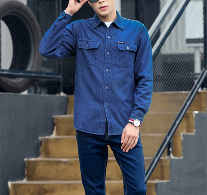 เสื้อแจ็คเก็ตยีนส์ ผู้ชาย แบบเสื้อเชิ้ต ผ้าเบาสบาย ใส่เท่ ใส่เป็นเชิ้ตหรือ เสื้อคลุมก็เท่ เสื้อ jacket ยีนส์ แบบสวย ๆ 512505